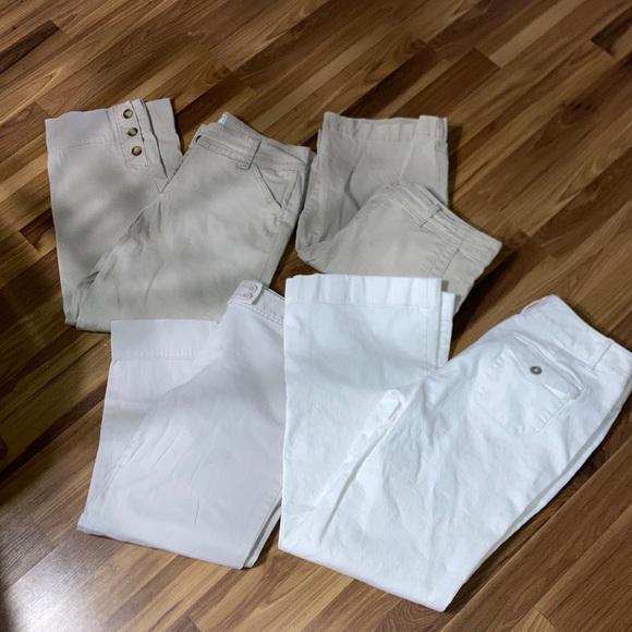 Eddie Bauer Pants - Bundle of size 8 khaki and white capris and Bermuda shorts